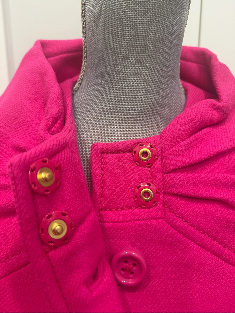 kate spade Fuchsia Bow-Collar Wool-Blend Coat - Picture 3 of 6